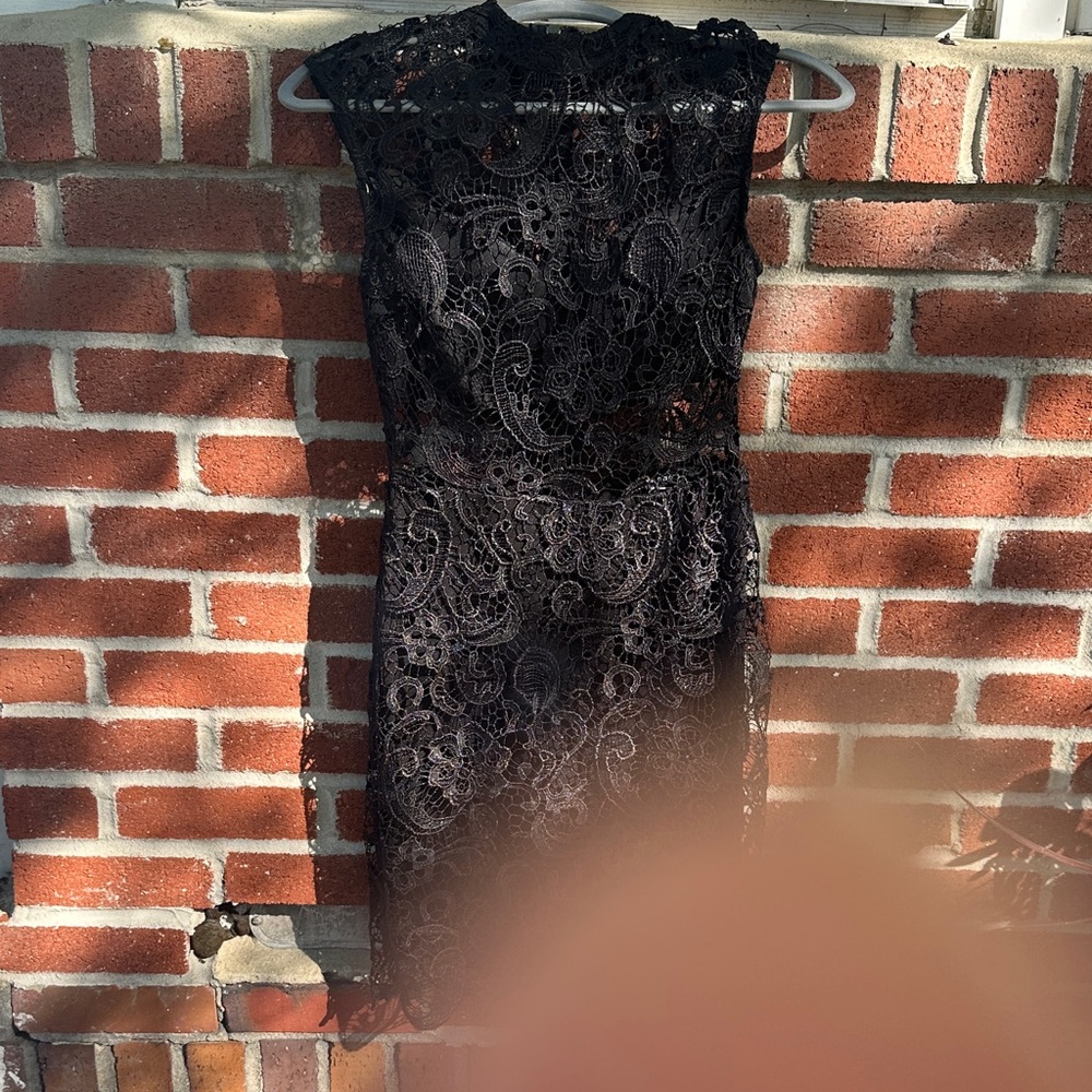 B Darlin Black Lace Sleeveless Mini Dress